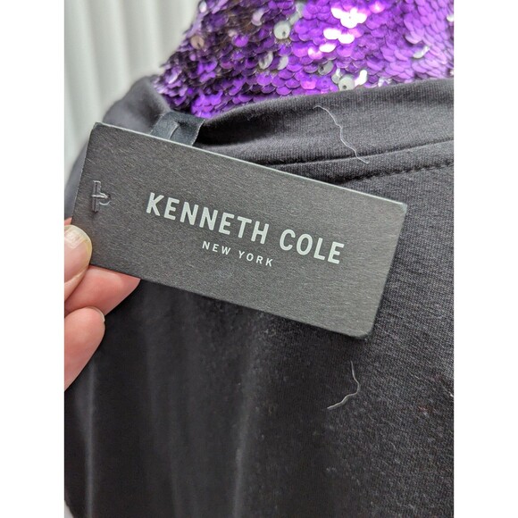 Kenneth Cole NWT Large Black Sweater with Sherpa Sleeves - Picture 8 of 8